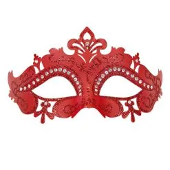 Oogmasker Venetie Met Glimmende Stenen Rood