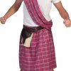 Roze Schotse Highlander Tartan Man Kostuum