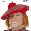 Schotse Tartan Baret Met Rood Haar