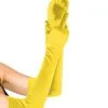 Extra Lange Satijnen Handschoenen Geel