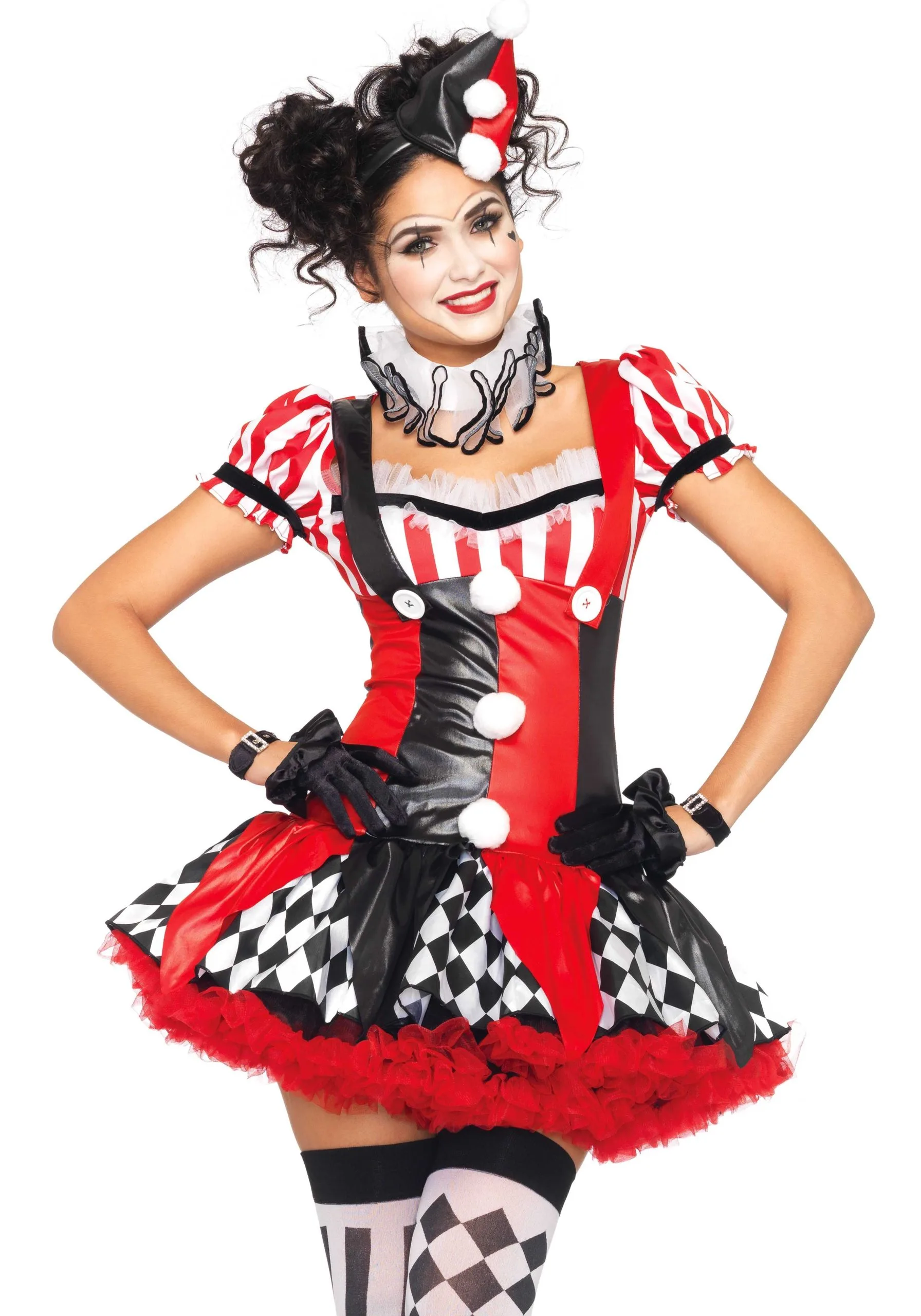 Verleidelijke Dames Clown Jurk Vrouw 3 Verleidelijke Dames Clown Jurk Vrouw - Afbeelding 3