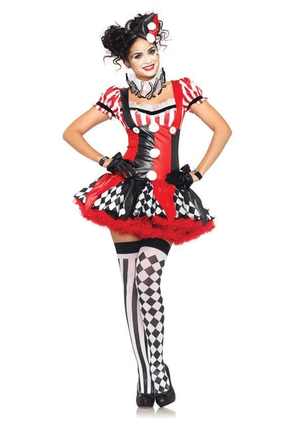 Verleidelijke Dames Clown Jurk Vrouw 4 Verleidelijke Dames Clown Jurk Vrouw - Afbeelding 4