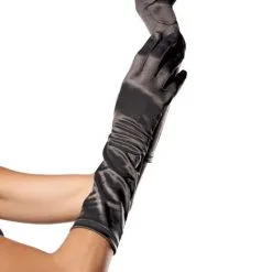 Satijnen Handschoenen Tot Elleboog Zwart
