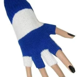 Vingerloze Handschoenen Blauw / Wit