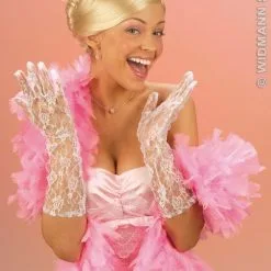 Kanten Handschoenen Wit 40 Centimeter