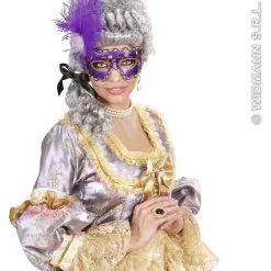 Oogmasker, Paars Met 4 Diamanten En Veren -Dans & Entertainment Verkoop wdm1014 6582p b