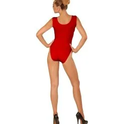 Unicolor Mouwloze Body Volwassen, Rood -Dans & Entertainment Verkoop wdm1516 04225 b