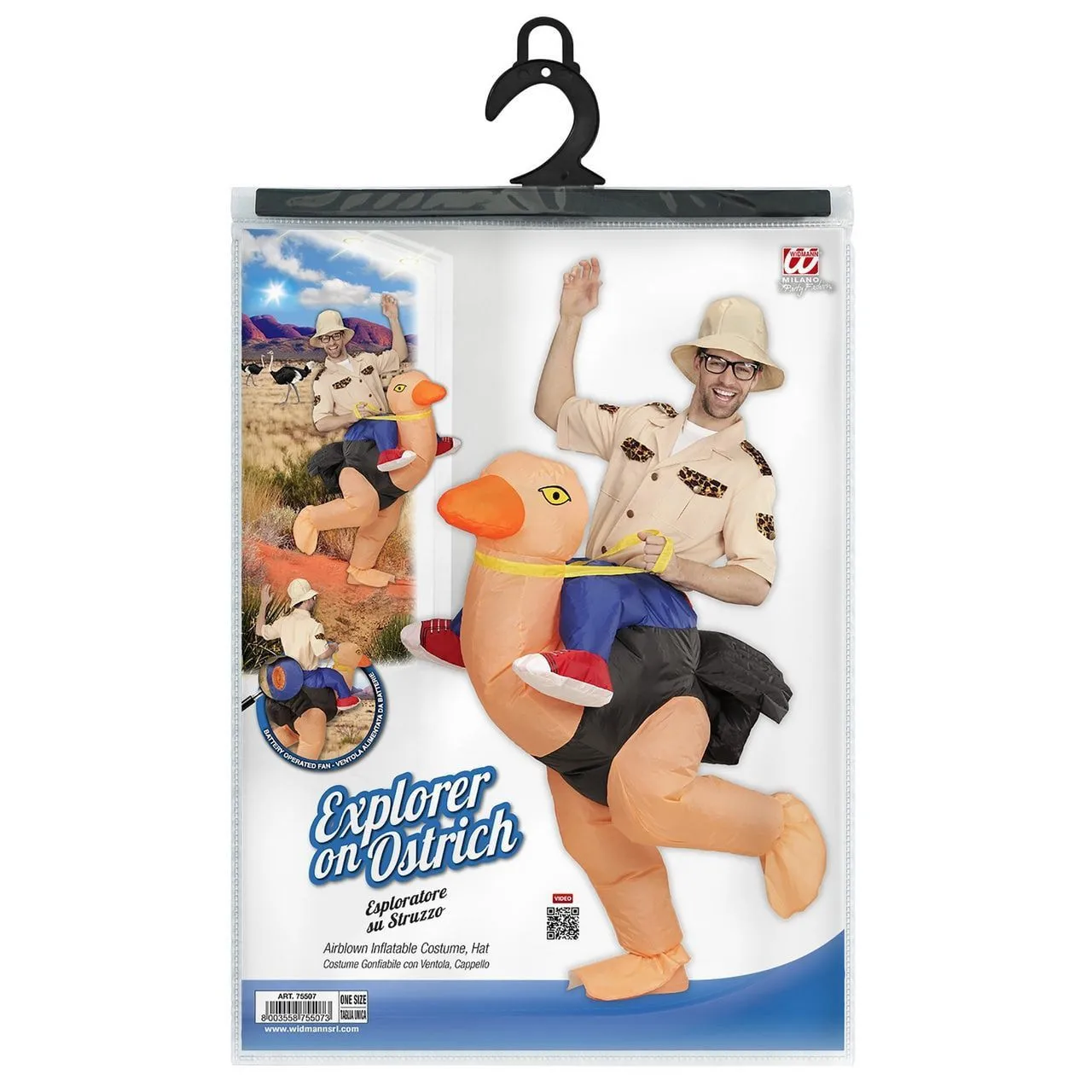 Geinige Ondekkingsreiziger Op Struisvogel, Opblaasbaar Kostuum 3 Geinige Ondekkingsreiziger Op Struisvogel, Opblaasbaar Kostuum - Afbeelding 3