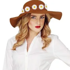 Bruine Hippie Hoed Brede Rand -Dans & Entertainment Verkoop wdm 2018 68581 5 1