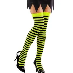 Kniekousen Extra Lang Gestreept, Neon Geel -Dans & Entertainment Verkoop wdm 2021 186a 2