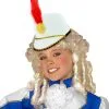 Witte Majorette Hoed Met Rode Veer
