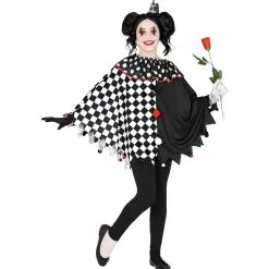 Harlekijn Zwart Wit Poncho Kind Kind -Dans & Entertainment Verkoop wdm 2021 4814 4 2