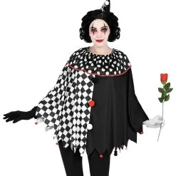 Hariet Harlekijn Zwart Wit Poncho Vrouw