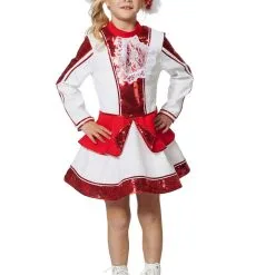 Fancy Rood Witte Dansmarieke Meisje Kostuum